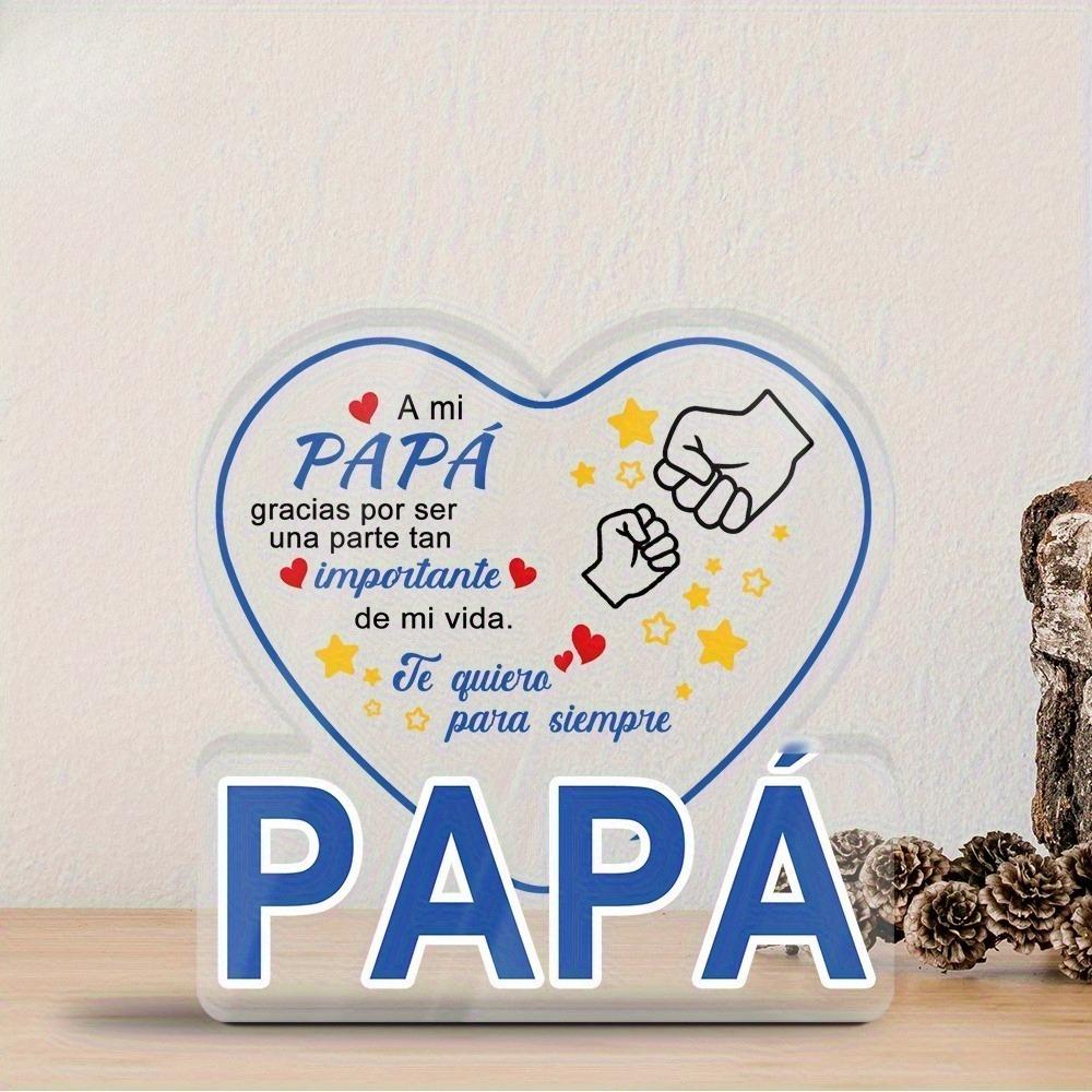 Spanish Love Message Heart-Shaped Sign - Inspirational Tabletop Decor for Home, Farmhouse, or Living Room - Perfect Gift for Dad, Easter Holiday Decor