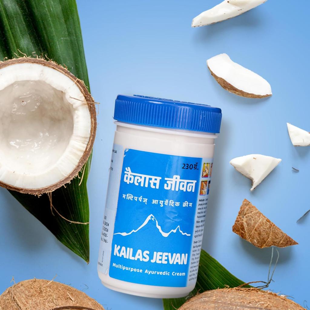 Kailas Jeevan Ayurvedic Multipurpose Cream 230g Jar for Dry Cracked Feet and Heel Care