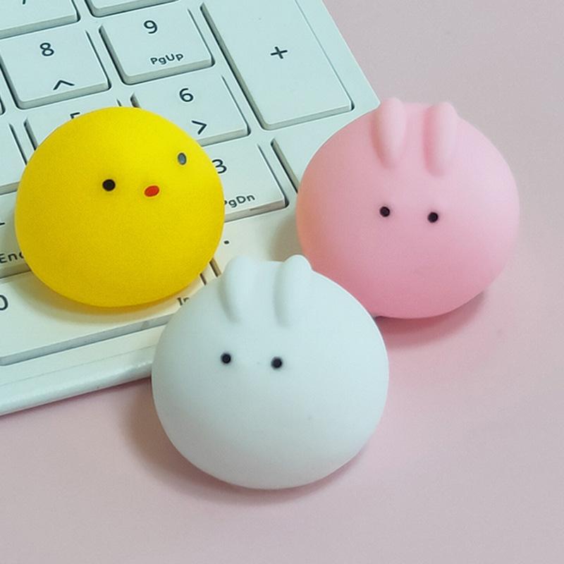 Cute Squeaky Chicken & Rabbit Squeeze Toys, Stress Relief Funny Sound Bath Toys For Kids