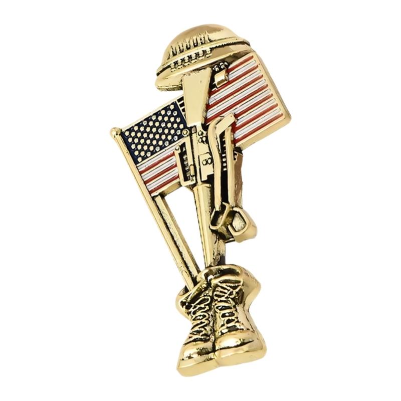 

Stylish Soldier Memorial Pin Sturdy Metal Men s Armed Brooch Badge Accessories Great For Outfits And Keepsakes