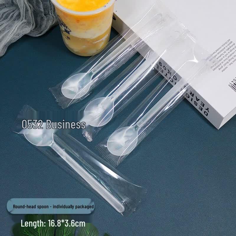 Hanyou Disposable Frosted Plastic Spoons
