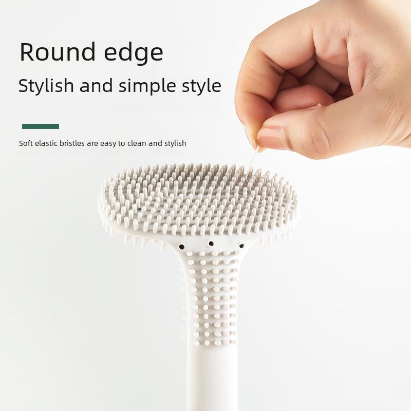Double-Sided Long Handle Toilet Brush with Soft Bristles for Efficient Cleaning