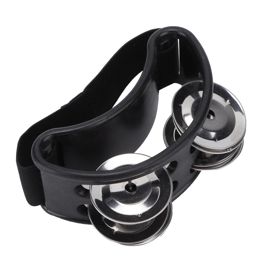 Foot Tambourine Shaker Percussion Drum Set Metal Jingle Bell Musical Instrument AccessoriesBlack
