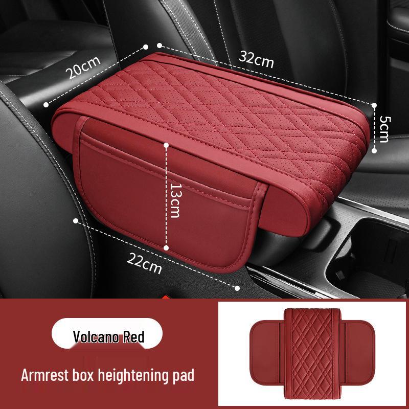 Breathable Car Armrest Heightening Pad with Multifunctional Storage and Protective Cover