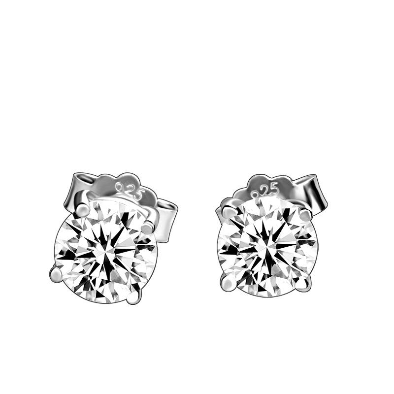 Four-prong Stud Jewelry, Fashionable and Simple, Elegant Silver Needle, Korean Fashion Stud Earrings On Instagram