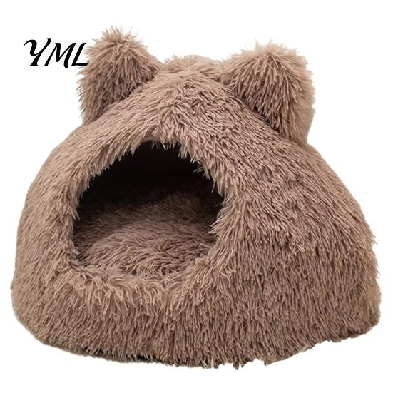 Warm Enclosed Hideaway for Indoor Cats Plush Cat Cave Bed, Hideaway, Fluffy Cozy Soft Pet Tent Burrow Bed Small Dogs Comfortable Nap Mat