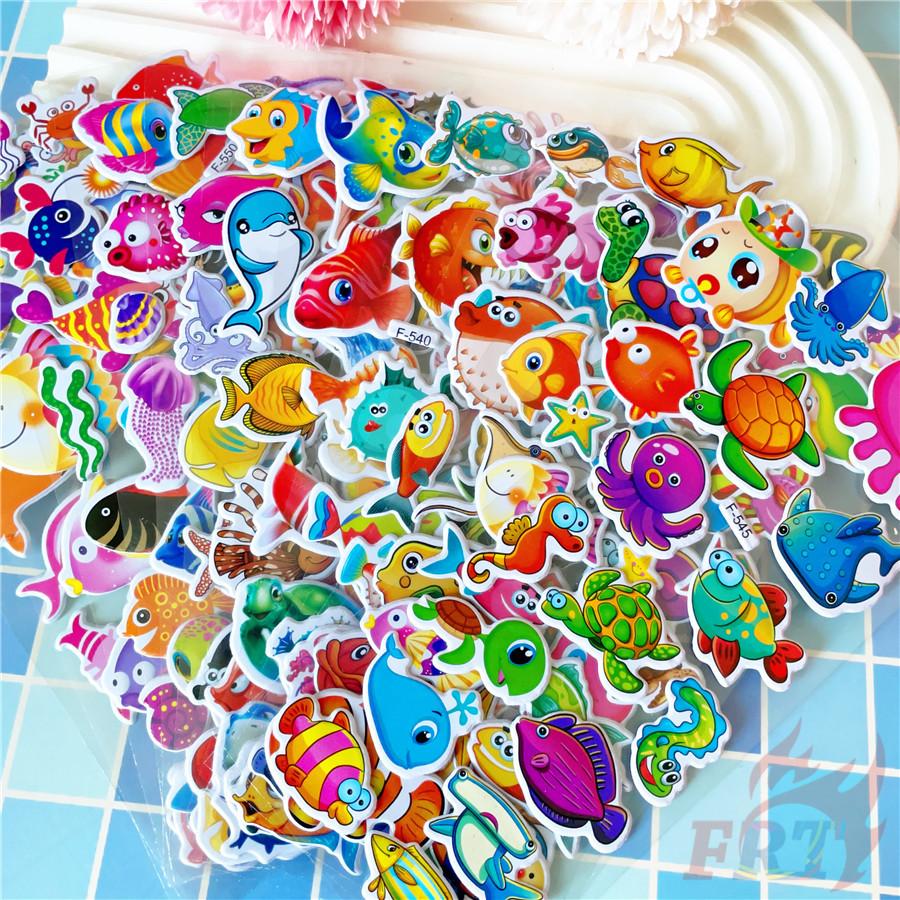 12Sheets/set Marine Animals Rewards Sticker Puffy Bubble Toys Stickers