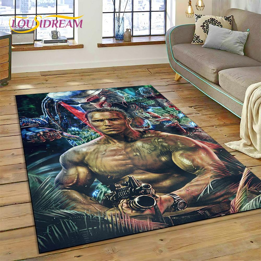 AVP Alien Vs 3D. Tappeto Tappetino Gioco Predator per Casa Soggiorno Camera da Letto Divano Zerbino Decorazione, Tappeto per Area Bambini Tappetino Antiscivolo Regalo
