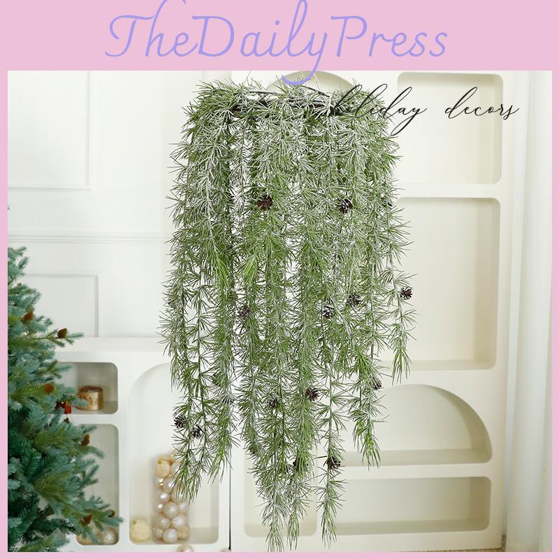 Hanging Greenery Plastic Vine Basket Christmas Holiday Home Gift Decoration