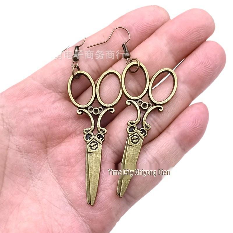Exaggerated Creative Scissors Earrings for Hairdressers and Fashion Designers