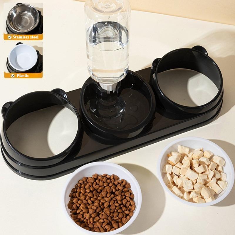 Elevated Bowl for Cats and Dogs Durable Two-in-one Feeder Bowl Food Bowl Automatic Drinking Water Small Cat Dog Pet Supplies