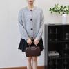 Autumn and Winter New Round Neck Loose Lazy Wind Knitted Cardigan Design Button Sweater Jacket Women
