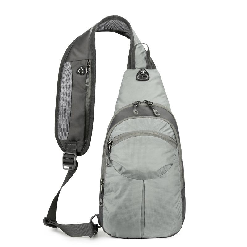 

Новая мужская нагрудная сумка, сумка-мессенджер большой вместимости, многофункциональный удобный спортивный рюкзак для улицы, износостойкий и водоотталкивающий. серый