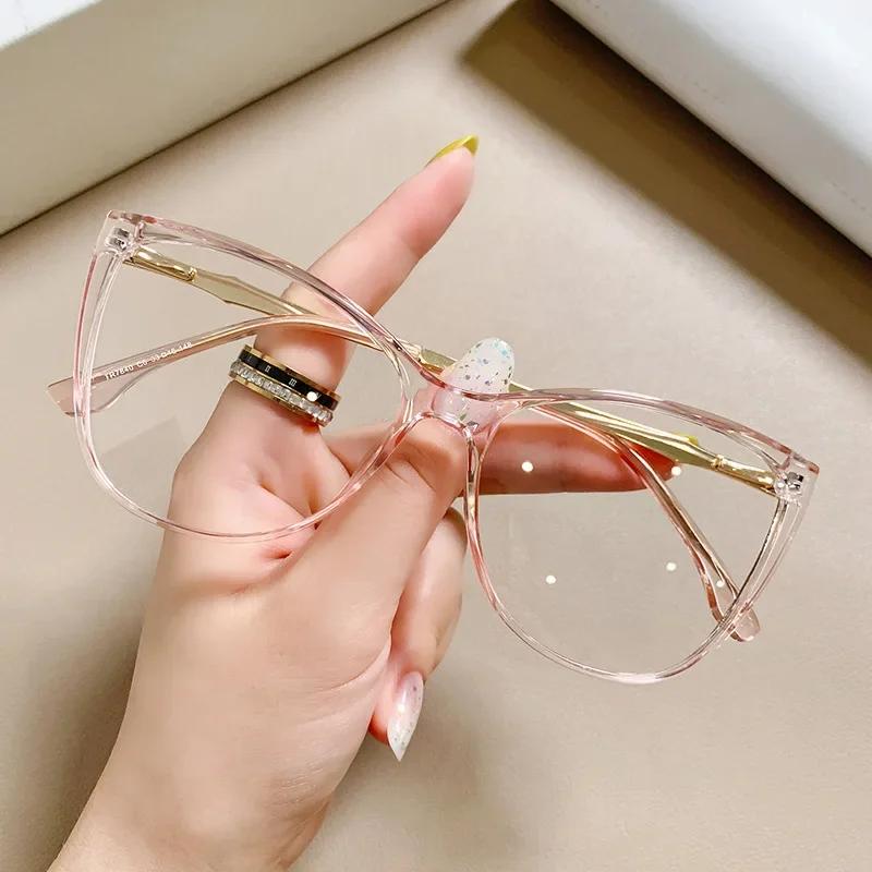 Anti Blue Light Eyewear Fashion Luxury Transparent Computer Glasses Frame Women Men Brand Designer Optical Spectacle Glasses