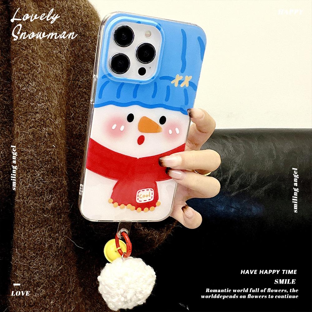 Big Face Snowman Large Hole Shell Suitable for Apple 16promax Mobile Phone Case IPhone 15 Protective Case