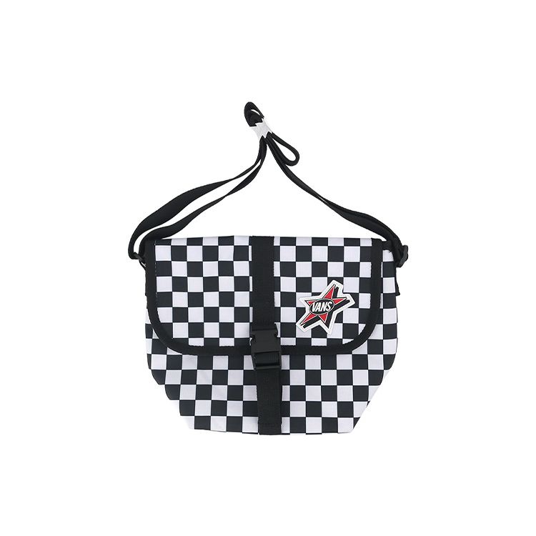 Vans Checkerboard Logo Nylon Crossbody Bag Unisex bags Black White VN0A54LY705 Black White
