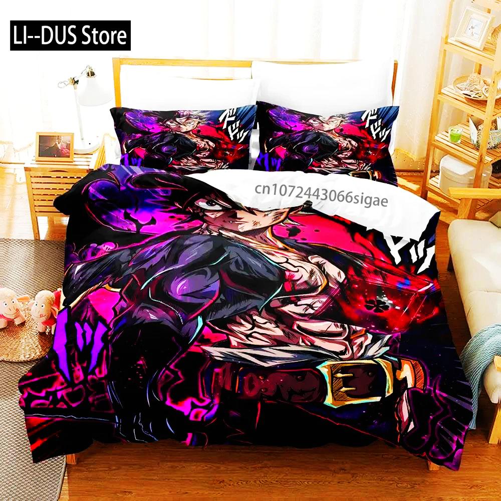 Black Clover Bedding Set Single Double Full Queen King Size Anime Duvet Cover Set For Adults Boys Quilt Cover Pillowcase