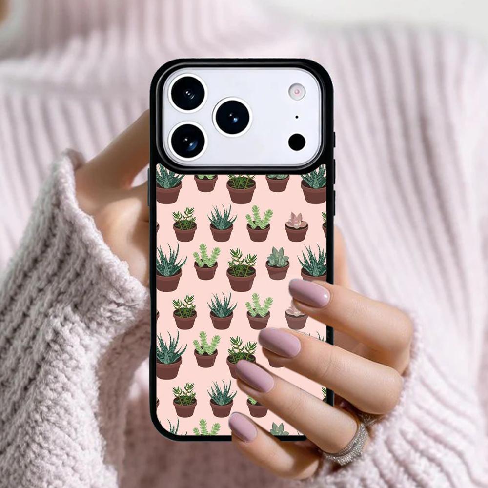 Watercolour Succulents Cacti Phone Case For Apple iPhone 17 Air 16E 15 14 Plus 13 12 11 Pro Max Mini Funda Cover