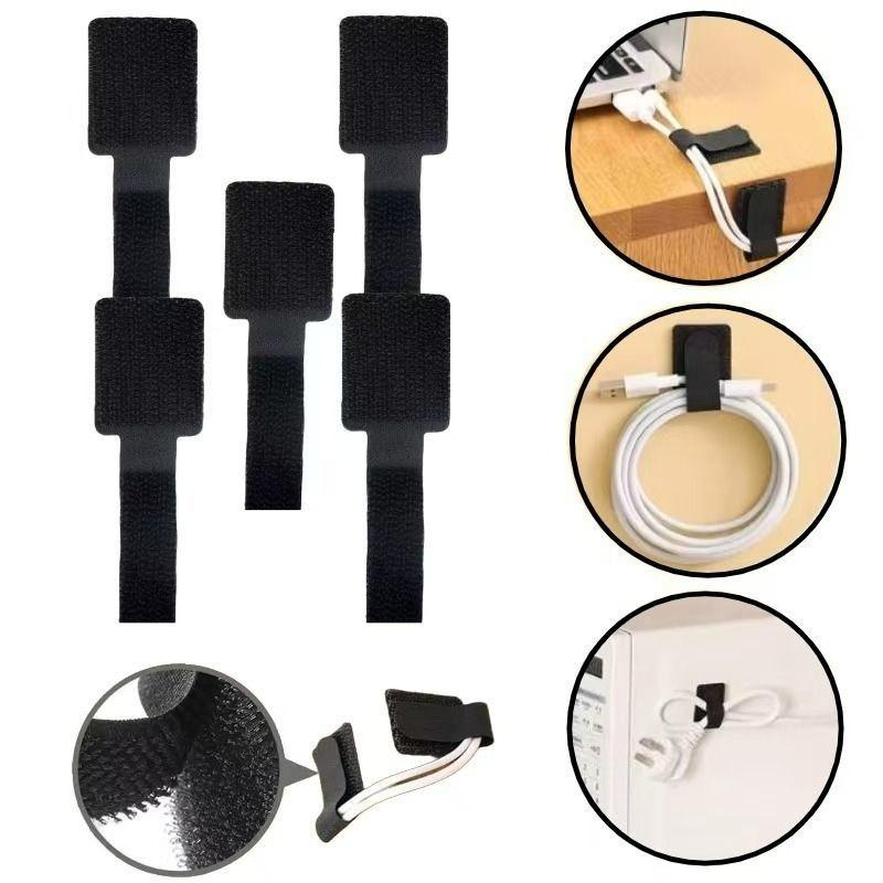 10/100pcs Reusable Cable Ties Fastening Wire Organizer Mouse Earphones Wire Management Wiring Straps Tie Desk Management