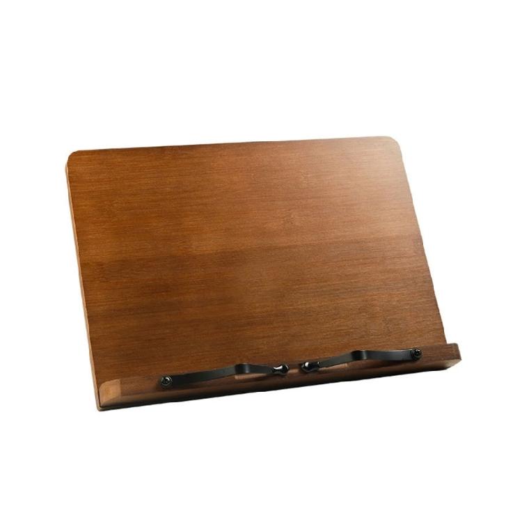 Wood Textbook Book Stand 6 Angles Adjustable Book Holder with Metal Page Clips for Music Scores Cook Recipe Tablet