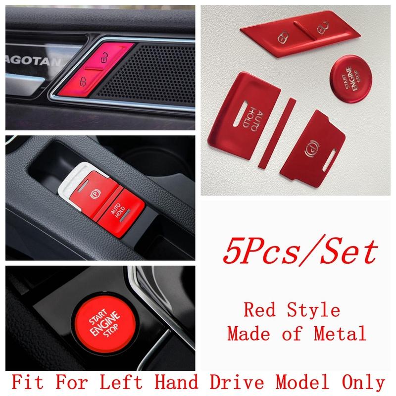 Electronic Handbrake Parking Switch Auto P Button Sequin Cover Trim Accessories For VW Volkswagen Passat B8 / Arteon 2016 - 2024