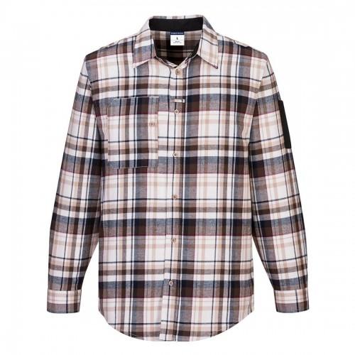 Portwest Mens Checked Work Shirt S marron
