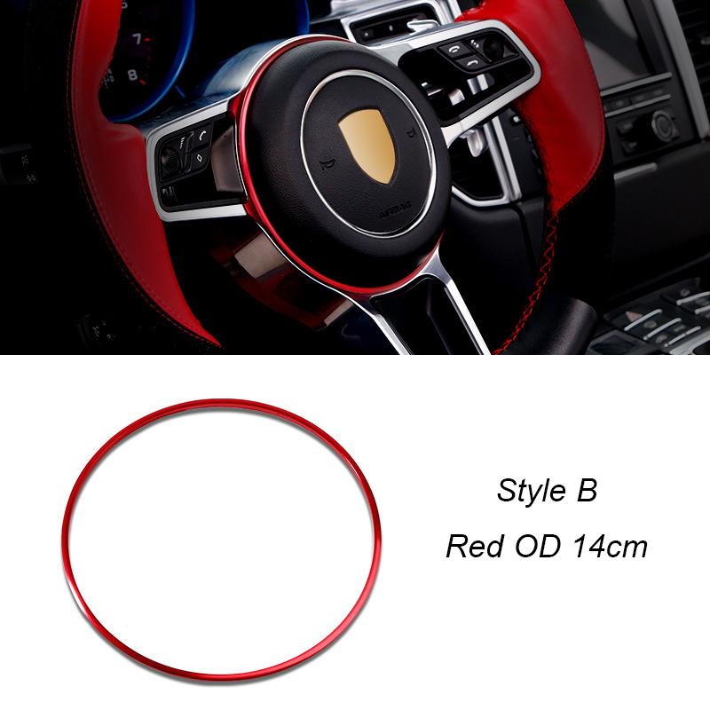 For Porsche Cayenne Panamera Macan 911 Aluminum Alloy Car Steering Wheel Ring Decoration Trim Ring