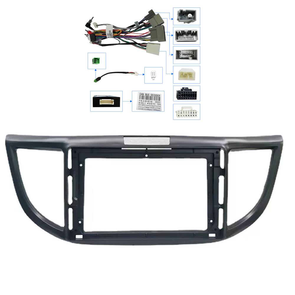 Adaptor fascia pentru cadru auto de 9/10 inch Decodor de cutie Canbus Android Radio Audio Kit panou de montare pentru bord pentru Honda Crv C-rv 2012-2016