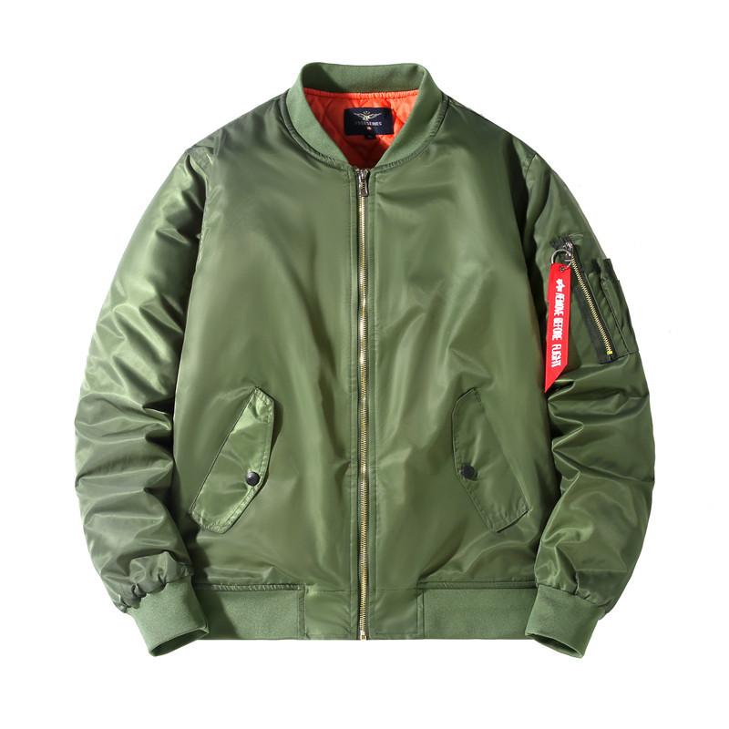 Men's Plus Size Sports Casual Air Force Stand-Up Collar Padded Jacket