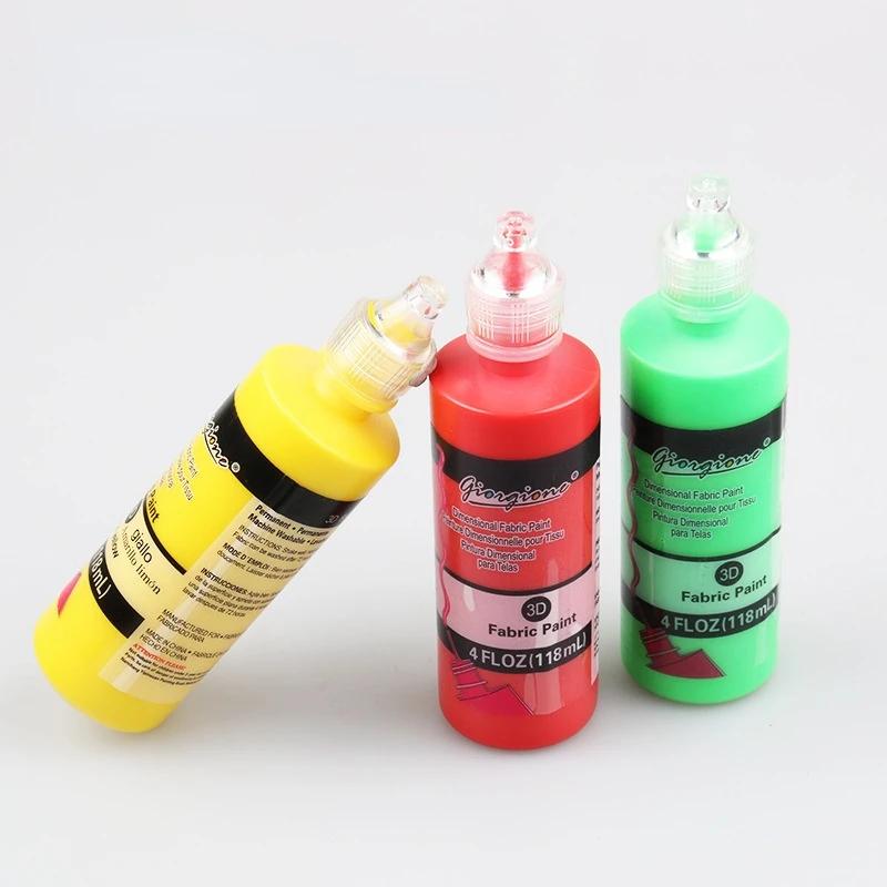 118ml Farbige Acrylfarbe 3D Dreidimensionale Farbe DIY Handbemalte Graffiti Textilfarbe