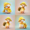 Cartoon Gelbe Ente Mit Hut Autoanhänger Mit Acryl Flache Oberfläche Design Für Auto Innenraum Dekoration
