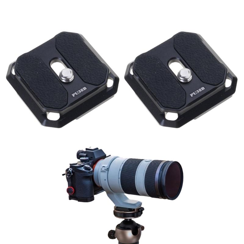 2Pcs Quick Release Camera Plate 38mm Arca Compatible Mount Adapter for Tripod Head and PD Shoulder Strap