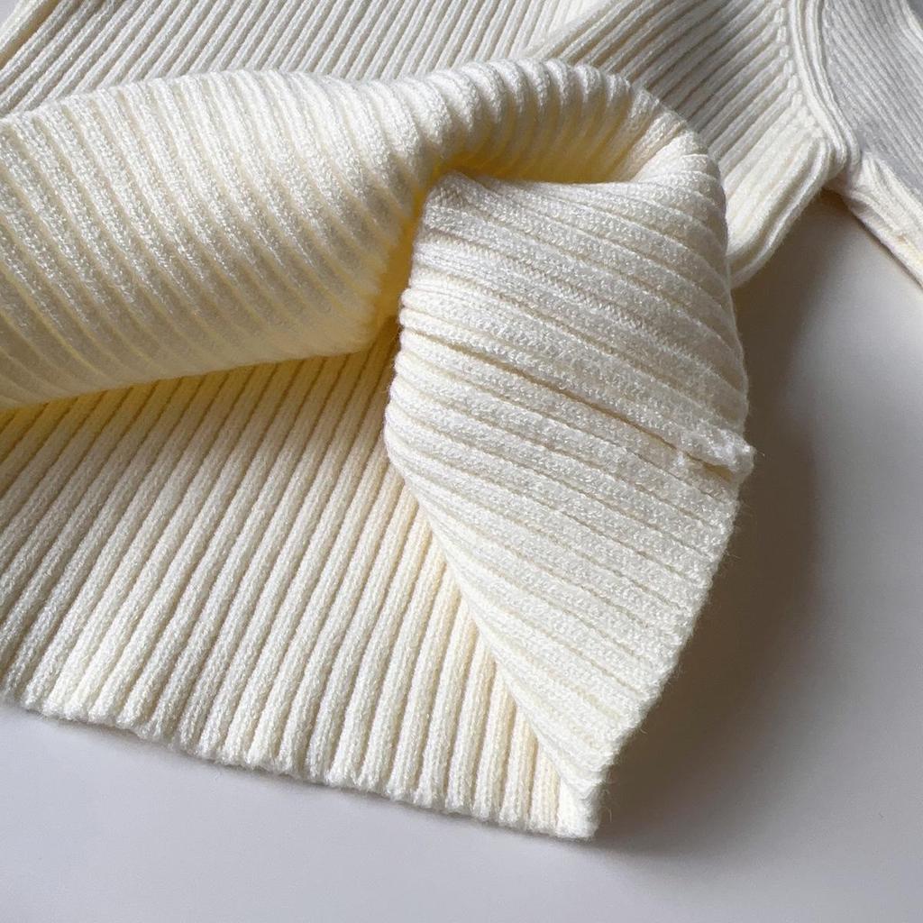 Girls' Lace Collar Knitted Sweater - Winter Long Sleeve Top