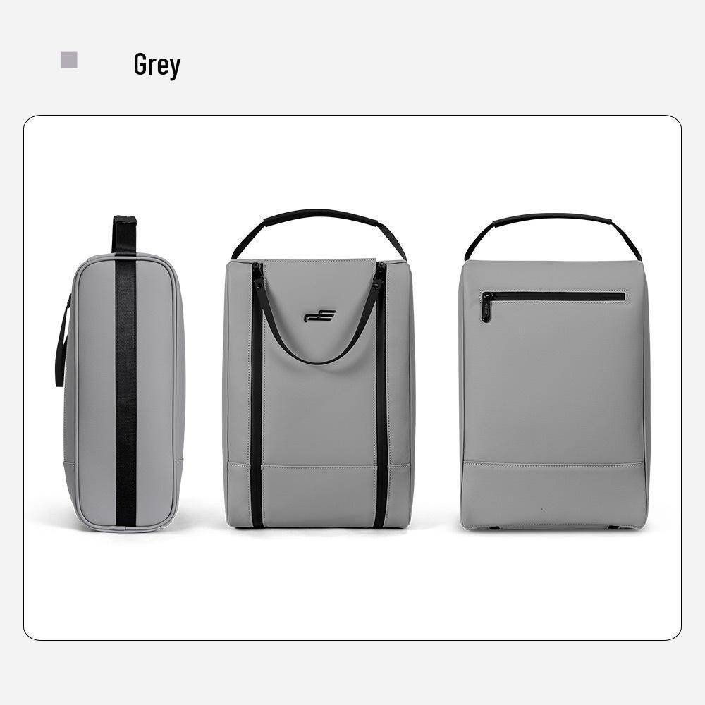 PLAYEAGLE Luxury PU Waterproof Golf Shoe Bag - Stylish, Simple, and Breathable. серый