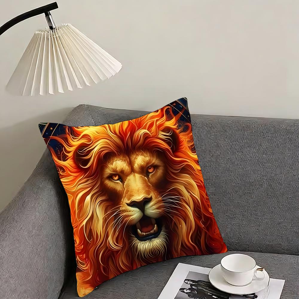 

Lion Cool Cushion Cover Pillowcase Ultra Soft Skin Friendly Fabric Cloud Like Comfort Concealed Zipper 30x30cm
