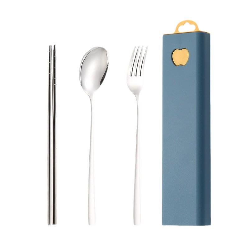 Korean 304 Stainless Steel Portable Tableware Three-piece Set Tableware Fork Spoon Chopstick Set