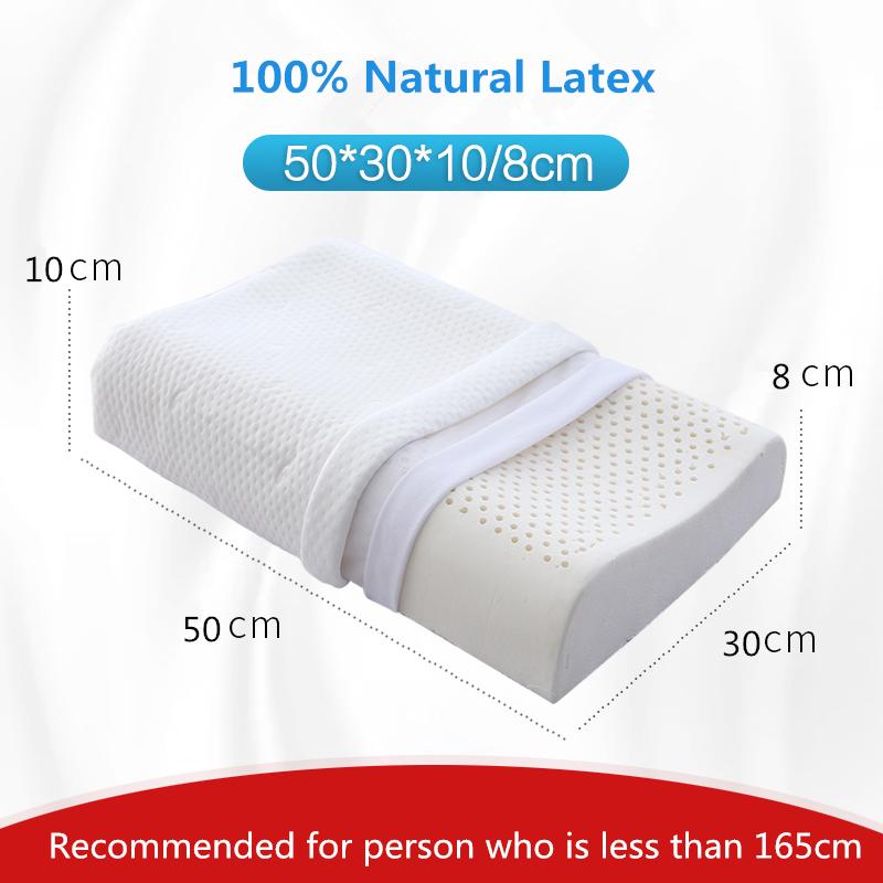 100% Pure Natural Latex Pillow Remedial Neck Protect Vertebrae Health Care Orthopedic Pillow Slow Rebound 60x40 50x30cm 44x27cm
