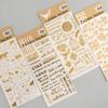 Gold Stamping Flat Stickers Cat English Flower Decals Decorative Stationary Scrapbooking Gift Girl
