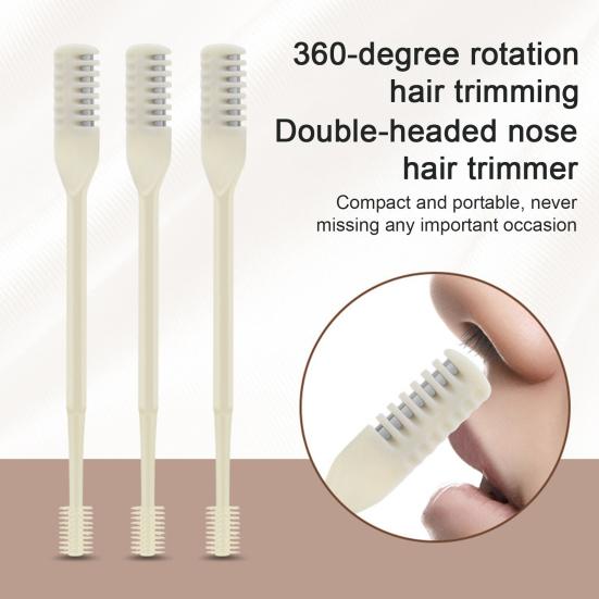3Pcs Nose Hair Trimmer for Men Women Dual-Purpose Manual Nose Ear Hair Cutter 360-degrees Rotating Travel Grooming Tool