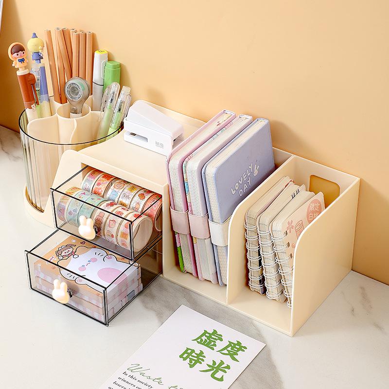 Rotatable Large Capacity Pen Holder - Multifunctional Desk Organizer for Students and Children