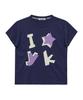 WAIKEI Yk Check Applique Short Sleeve T-Shirt Navy
