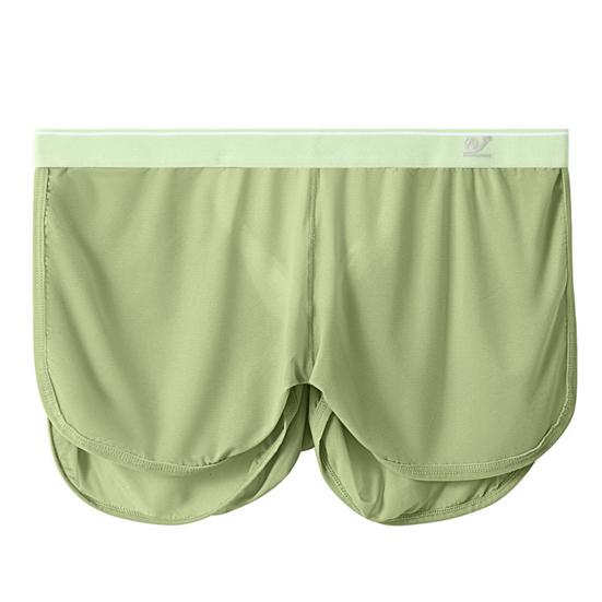 Men Home Shorts Solid Color Bouncy Loose Breathable Fine Mesh Underwear Quick Drying