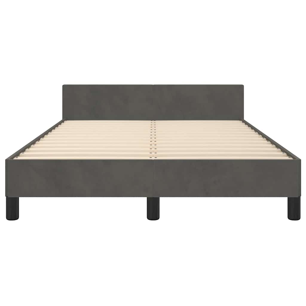 Bed Frame without Mattress Dark Grey 120 x 190 cm Velvet