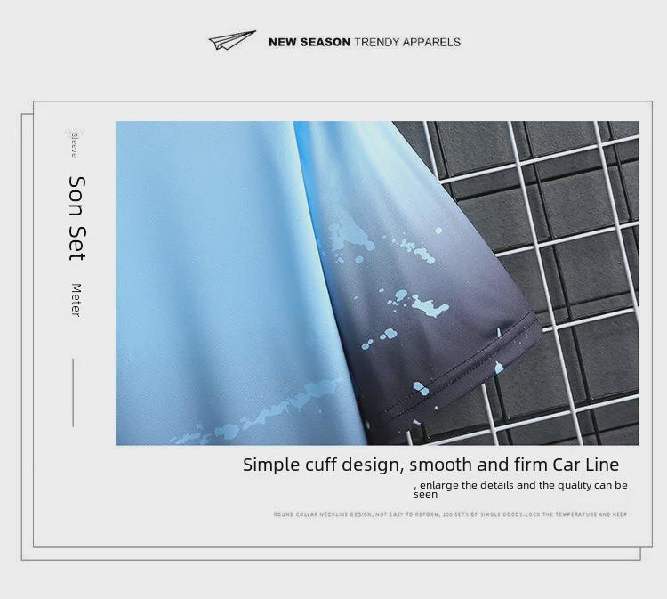 Men's 2022 Summer Gradient Tie-Dye Ice Silk Shorts Set