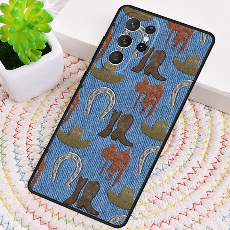Custodia per Telefono Cowboy Cowgirl Howdy Western Ranch Boho per Samsung Galaxy note 10 pro S26 Ultra S23 S24 FE S25 S21 S22 PLUS Cove