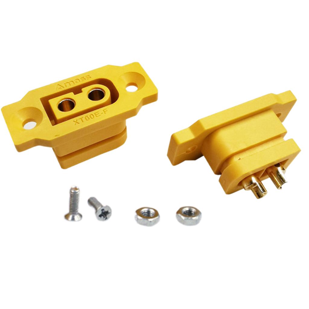 XT60 Fixed Mount Battery Soldering Connector Fixable XT60E-F Gold Plated Adapter Plug Dust Cover for Model Drones