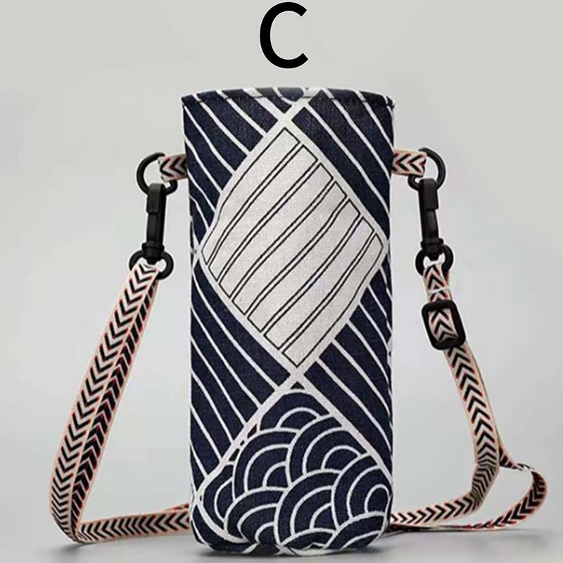 Portable Water Bottle Bag Insulated Crossbody Water Bottle Carrier Bag Holders Travel Sports Camping