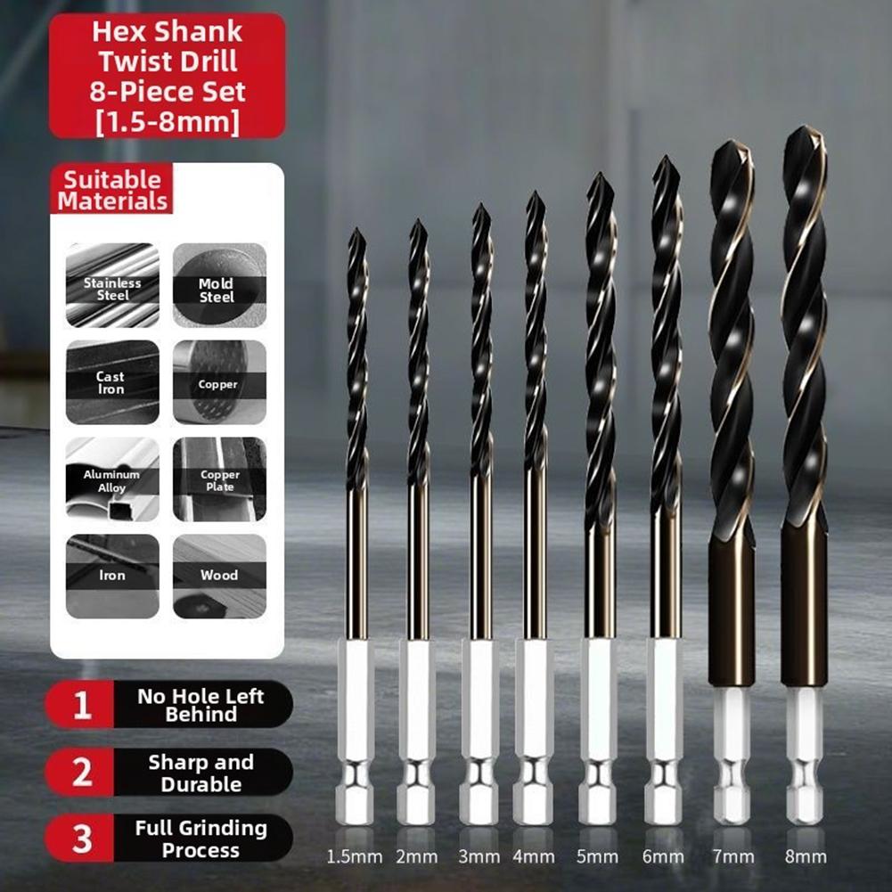 135 Split Point Cobalt Drill Bits For Metalworking Cobalt Steel Twist Drill Set Drill Bit Eccentric Cutting Edge