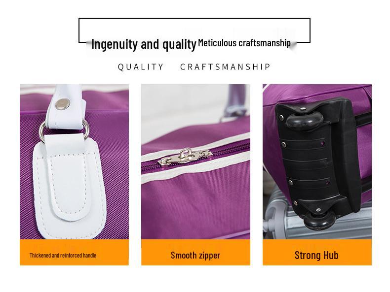 Korean Style Large Travel Trolley Bag - Lightweight, Foldable Carry-On for Women, Men & Students