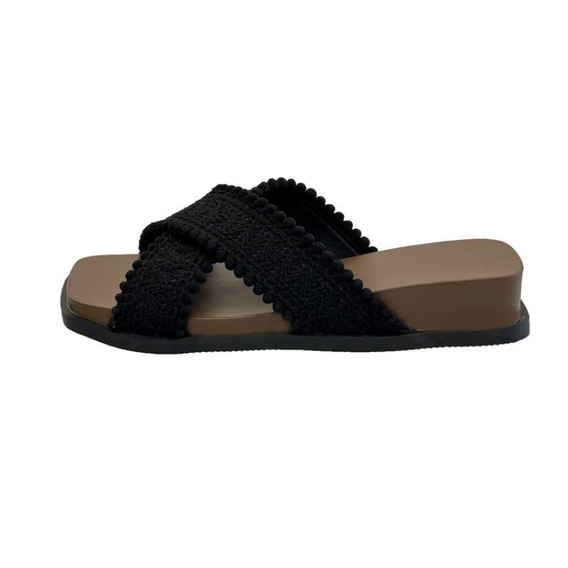 Shoes for Women Flax Slippers Summer Indoor Shoes Home Casual Beach Slides Ladies Travel  Sandals Slippers